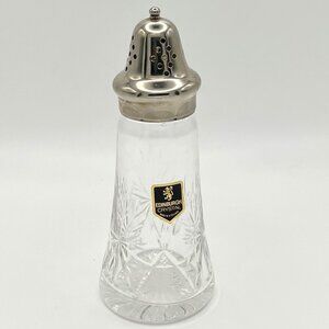 Vintage Edinburgh Scotland Crystal Muffineer Sugar Shaker Cut Glass Silverplated